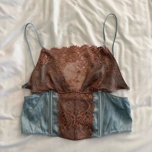 Zara Satin Lace Top